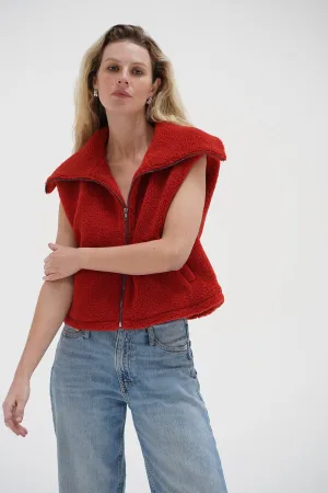 Baylor Sherpa Vest - Cayenne Spandex Integration Work Friendly