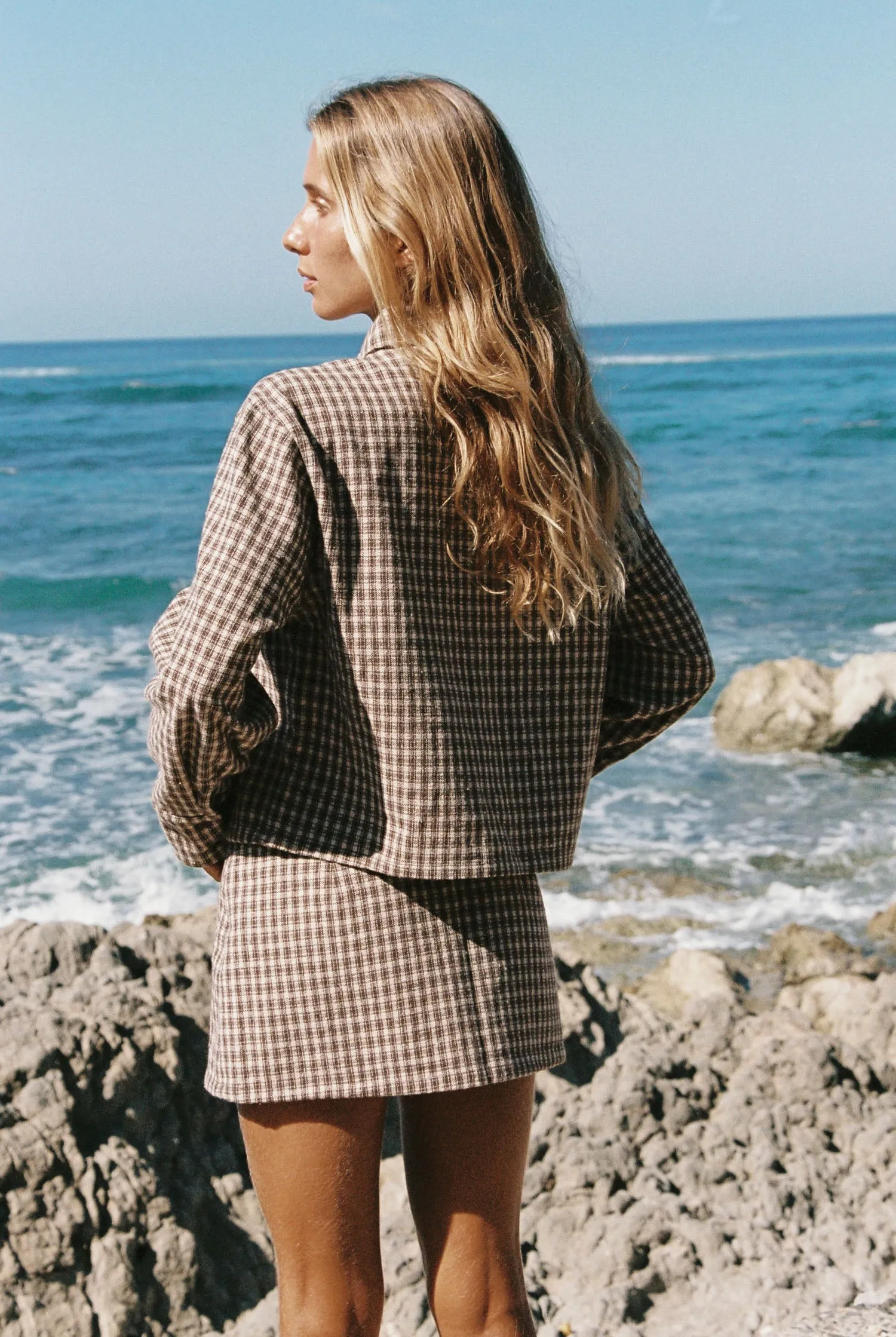 Wardrobe Basics Water Repellent Finish Isolde Mini Skirt Beige