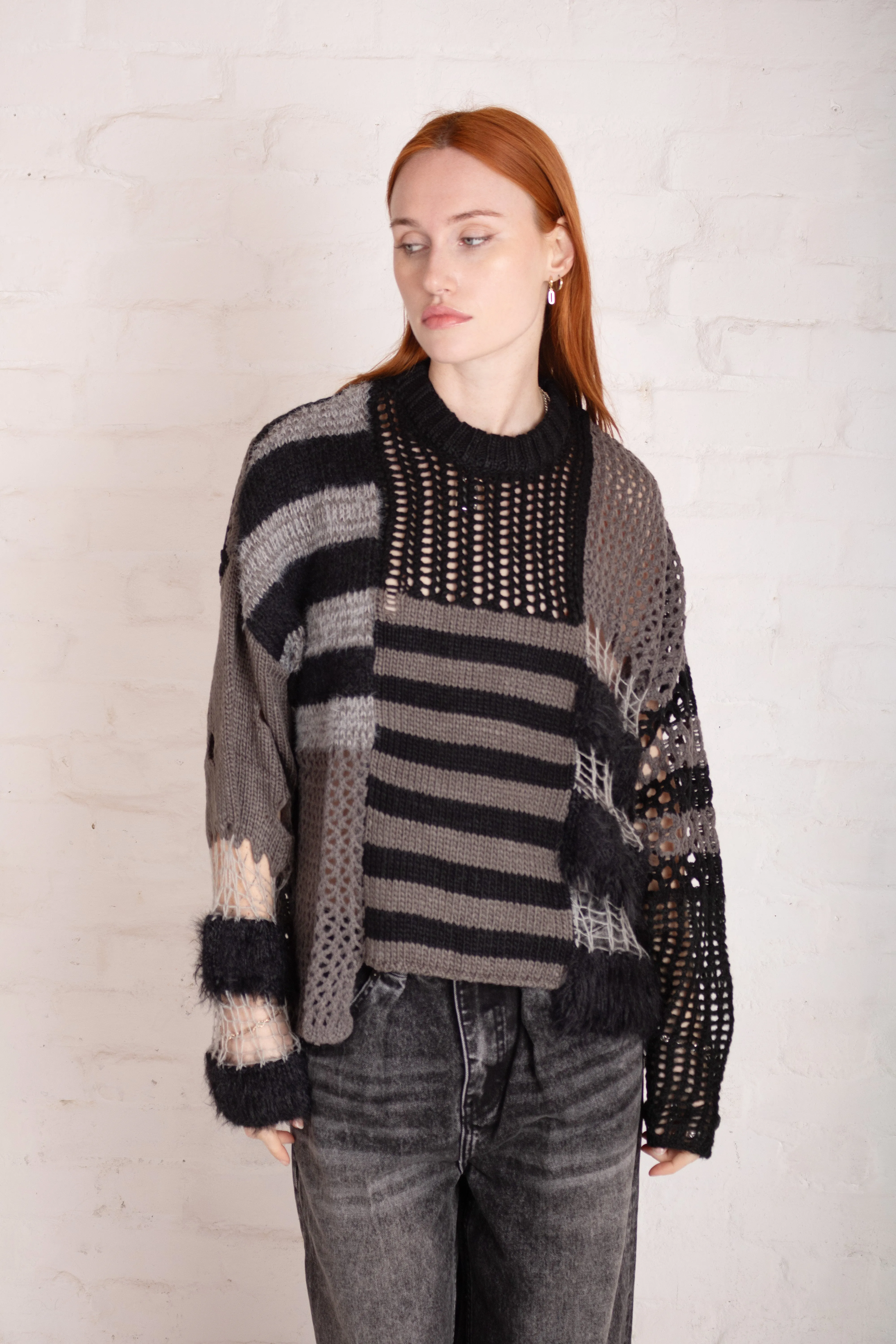 Timeless Pick Compound Patchwork Stripe Knit