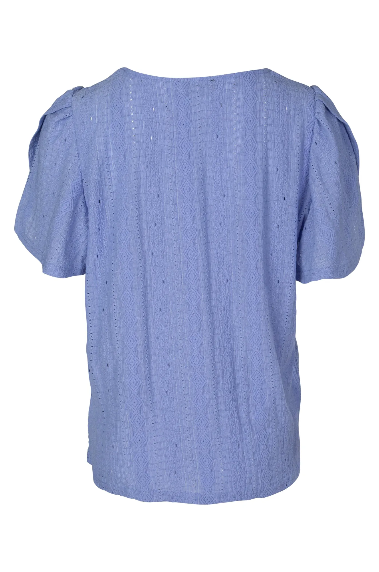 Jacquard Stretch Tulip sleeve Top | SKY | 4622A1 Reinforced Knees