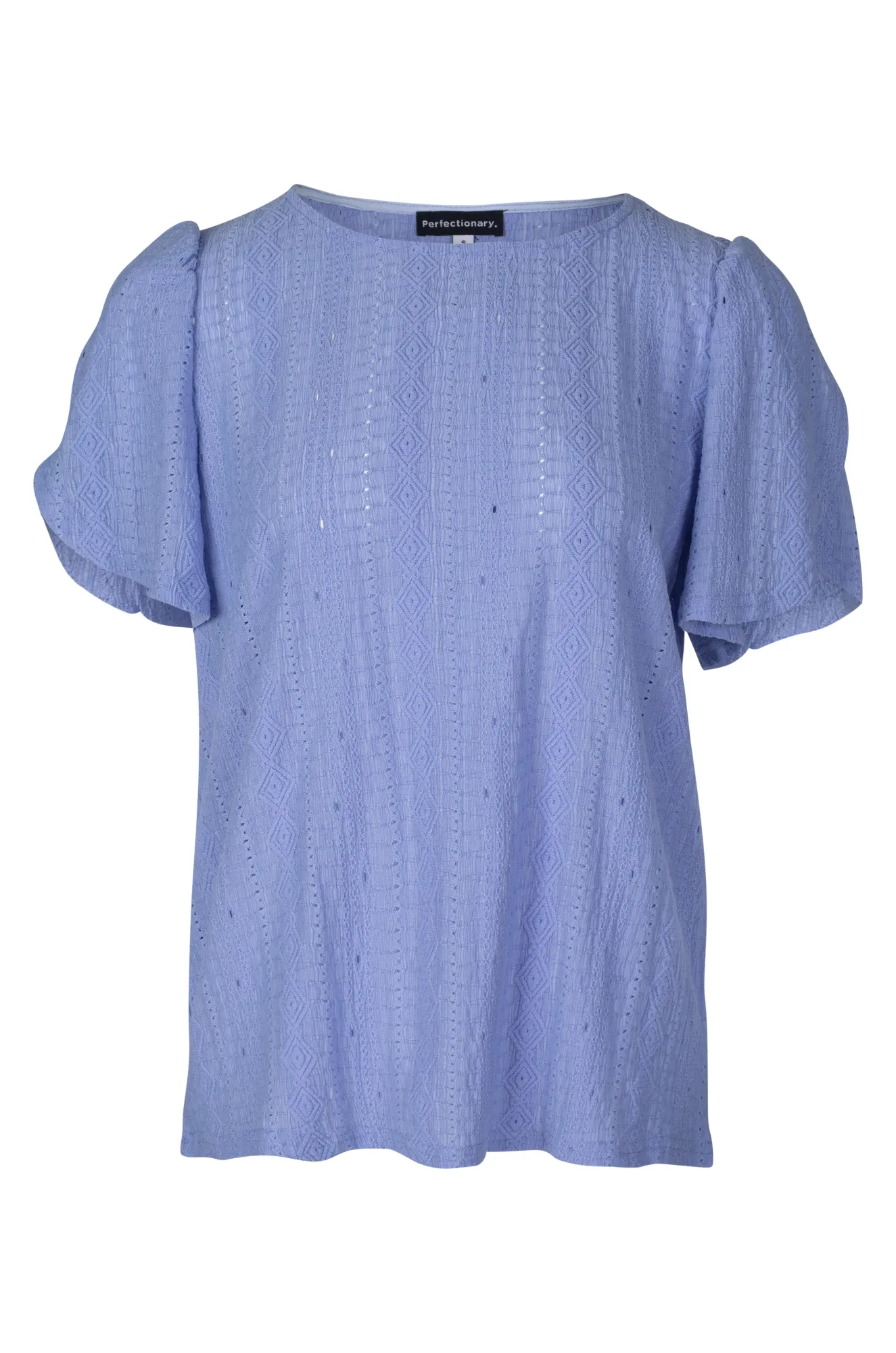 Jacquard Stretch Tulip sleeve Top | SKY | 4622A1 TactileStitching