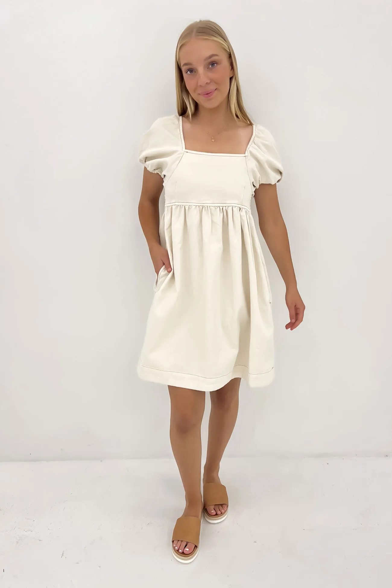 Elegant Motion Jade Dress Ecru