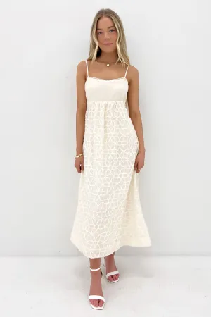 Jaime Midi Dress Cream Elegant Fit