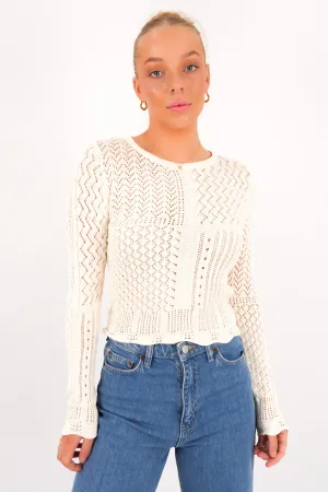 Jasmine Knit Top Cream Comfort Design