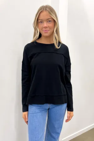 Jayne Throw On Top Black Sky Cool