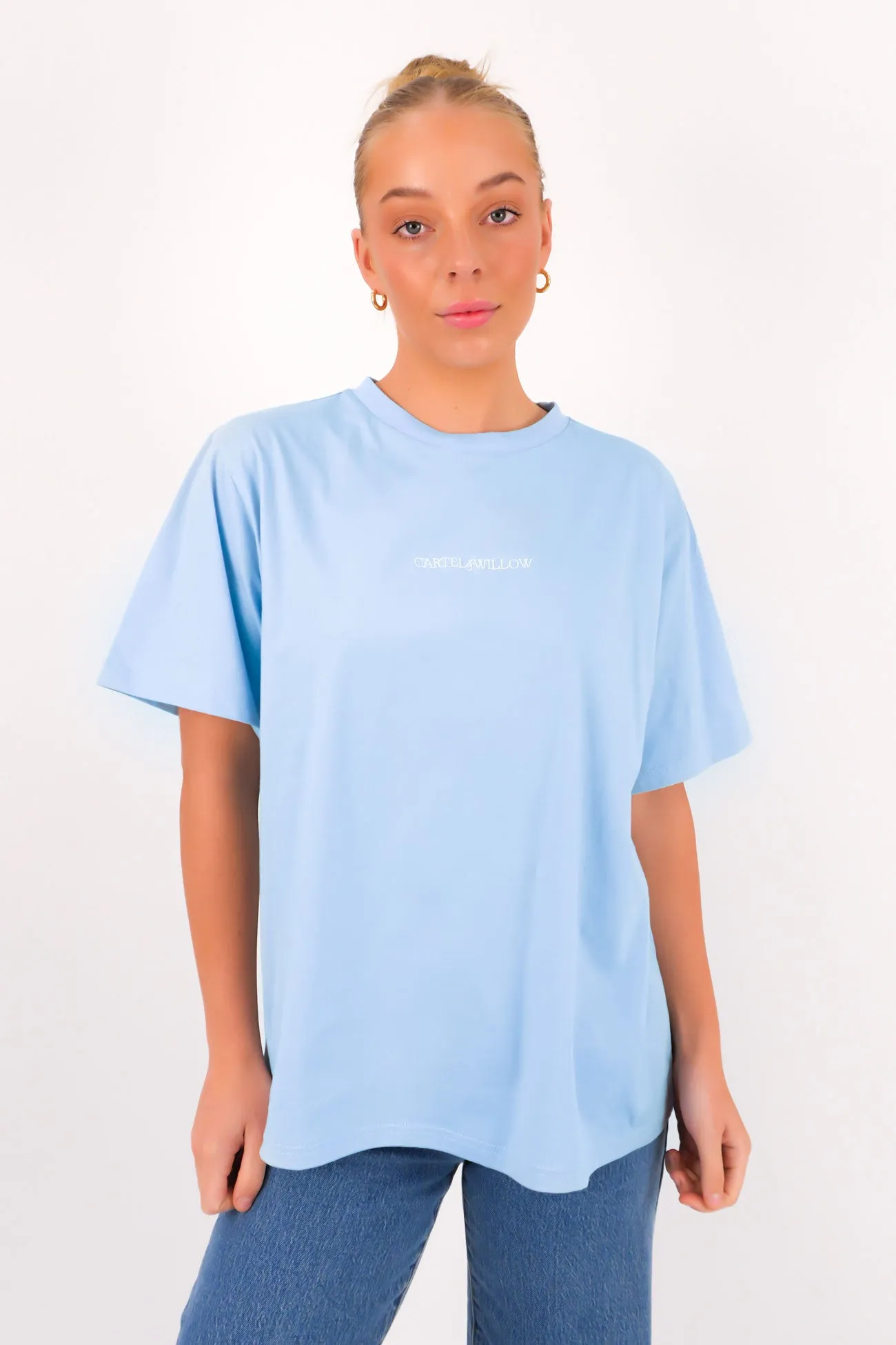 Jeana Tee Ice Blue Reinforced Shoulder Stitching No Fade Technology