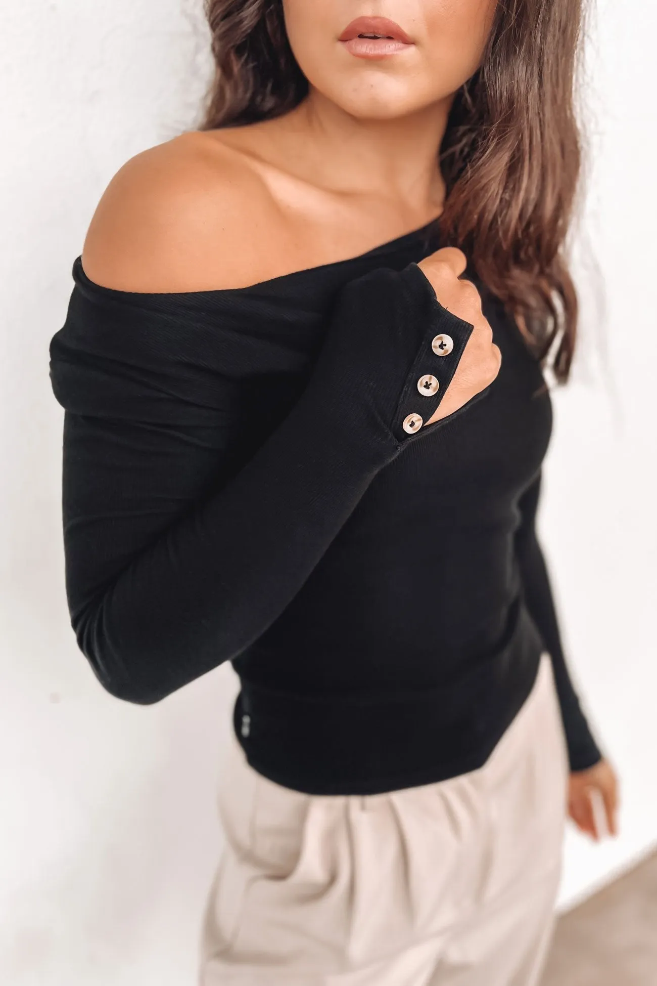 Active Style Jordyn Rib Long Sleeve Black
