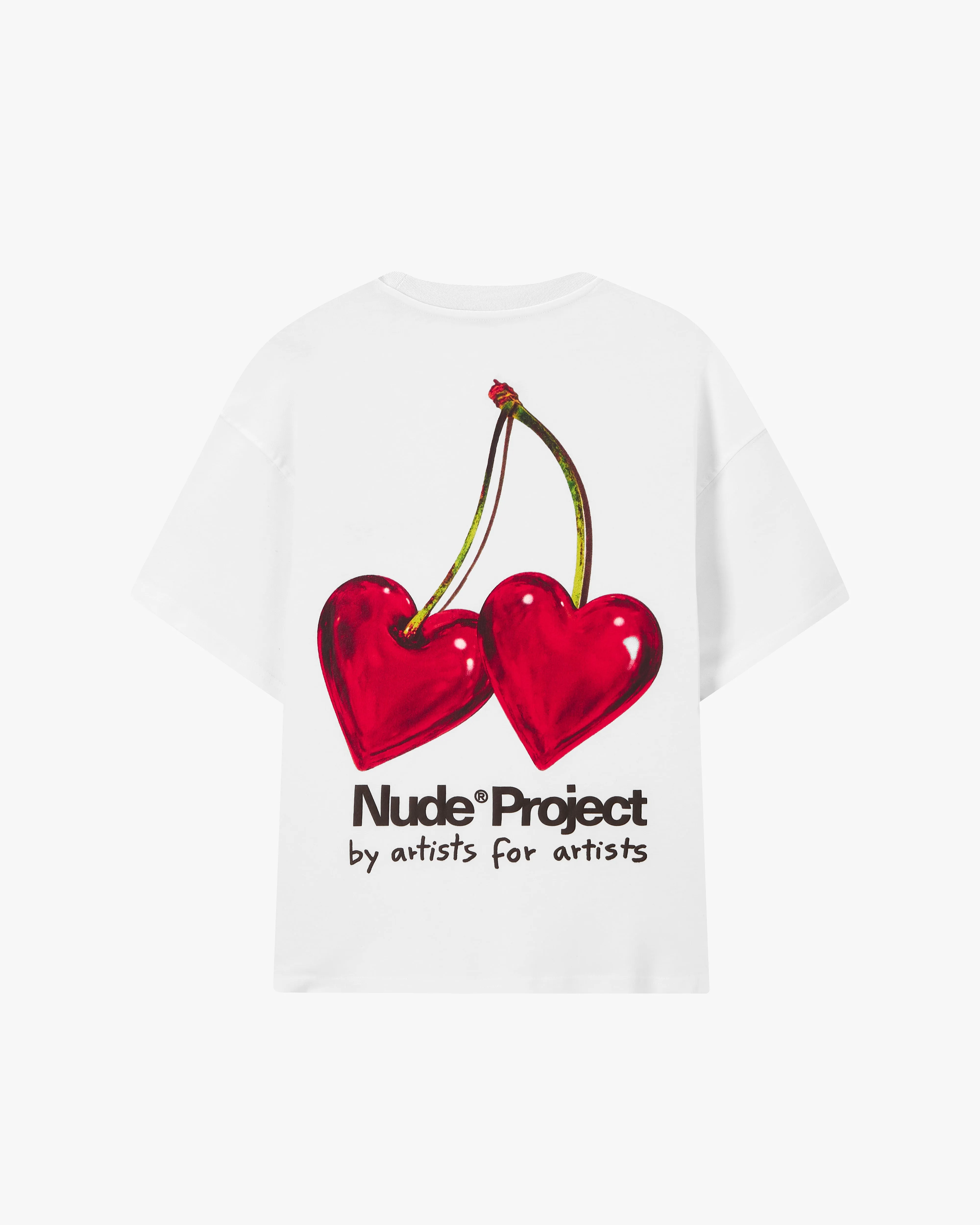 Minimal Design NonBindingEdges Juicy Cherry Tee White