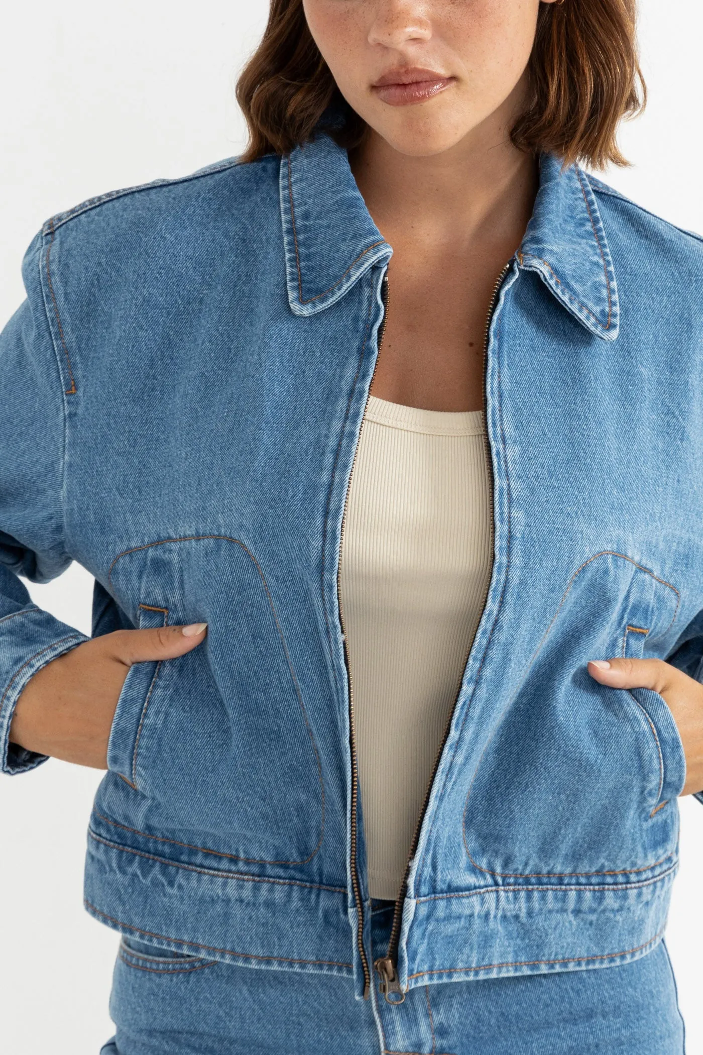 Juliet Denim Jacket Washed Blue Transition Wear