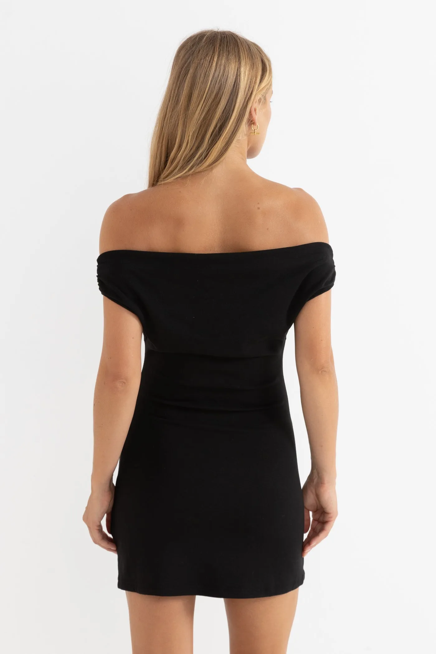 Juno Mini Dress Black Fresh Appeal Elegant Waistband Fit