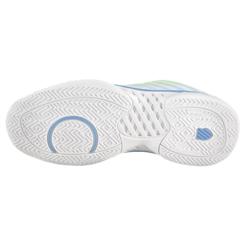 K-Swiss Women's Hypercourt Express 2 - Lucent White/Dutch Canal Stylish Design Lightweight Outsole Unit