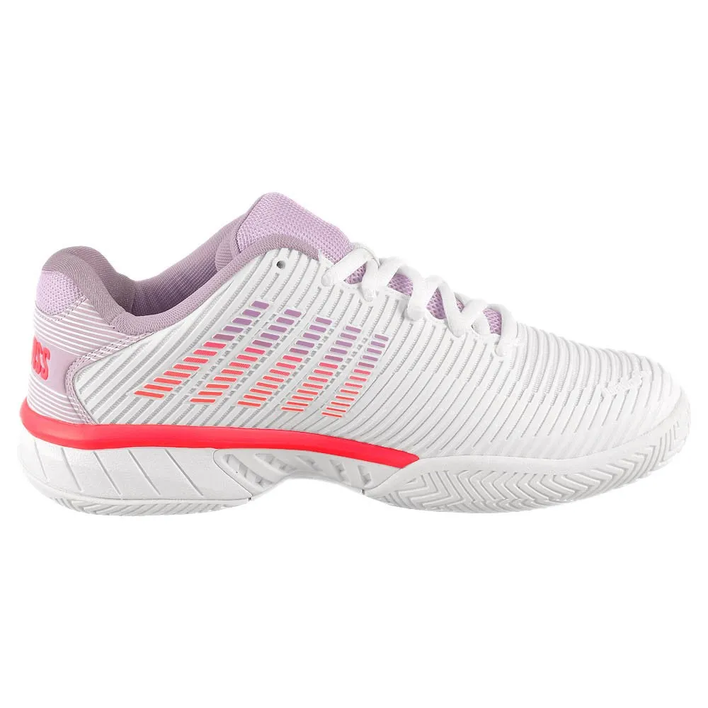 K-Swiss Women's Hypercourt Express 2 - White/Orchid Petal Non Slip Tread Pattern Hard wearing
