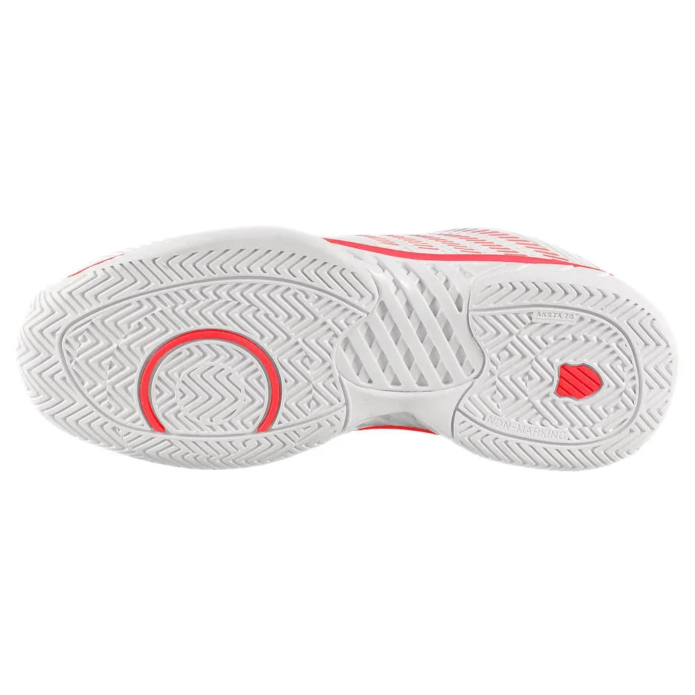 K-Swiss Women's Hypercourt Express 2 - Wide - White/Orchid Petal Ankle Stabilization Comfort footbed