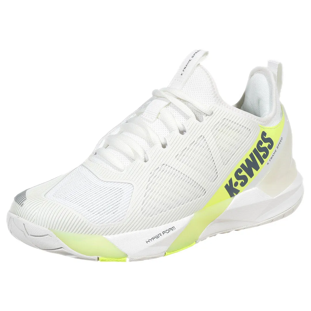 K-Swiss Women's K-Frame Speed - Blanc De Blanc/Luminary Green Anti Static Construction Vapor Diffusion