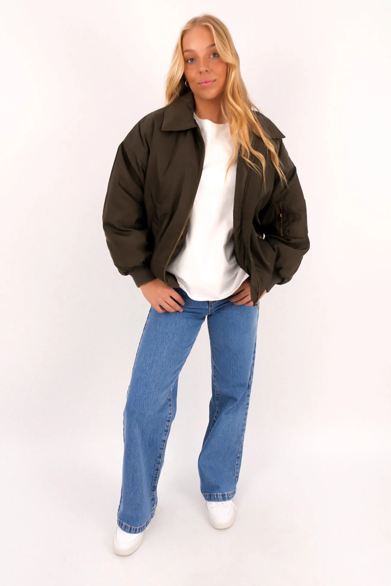 Glow In The Dark Accents Bonded Hemline Kara Jacket Khaki