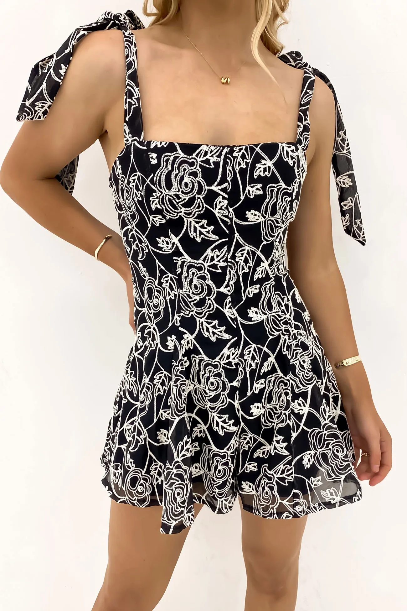 Fashion Design Karla Playsuit Black White