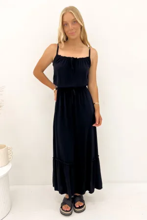 Kayla Maxi Dress Black Comfort Waist Fit