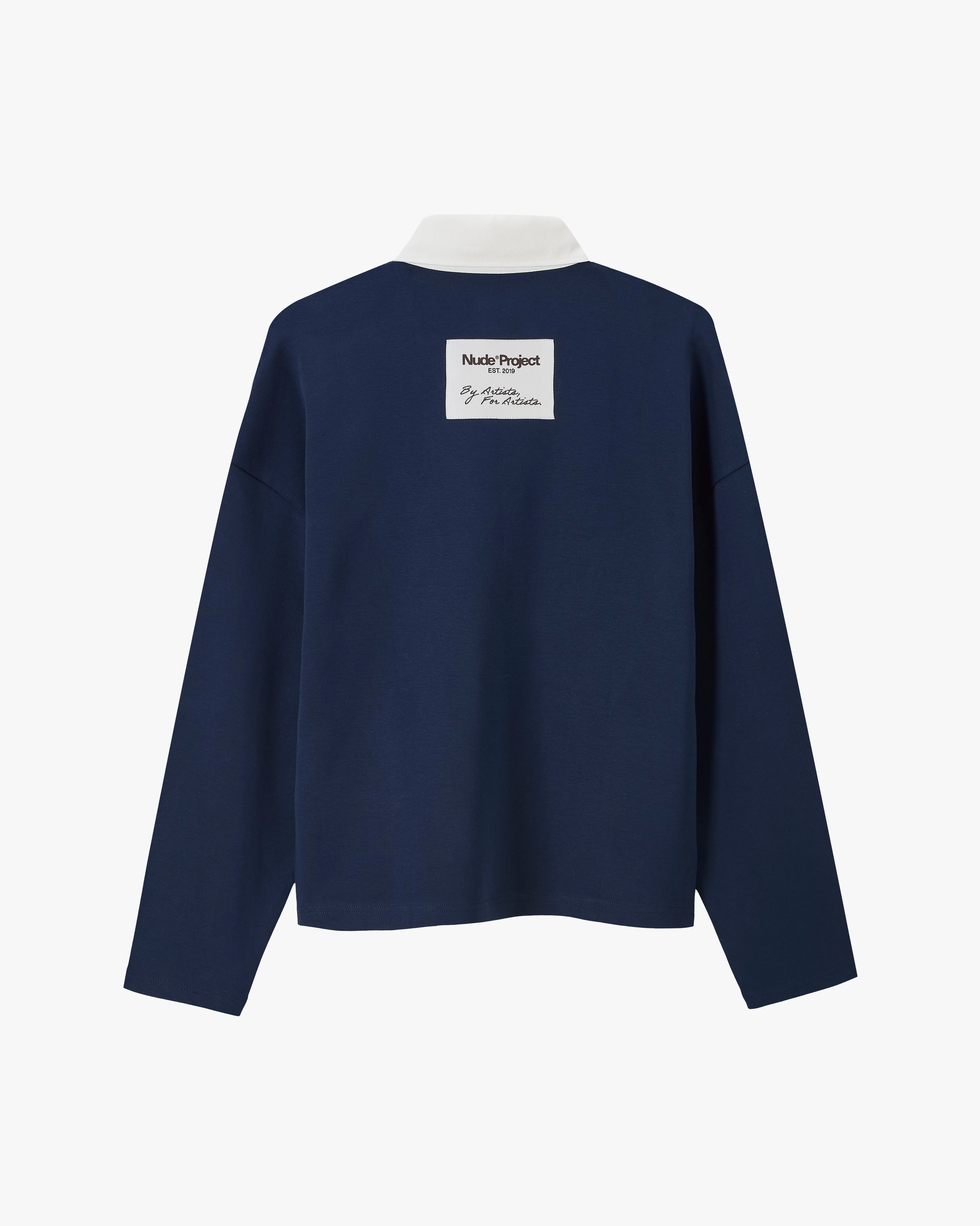 Seamless Sleeve Construction Keef Polo Rugby Navy