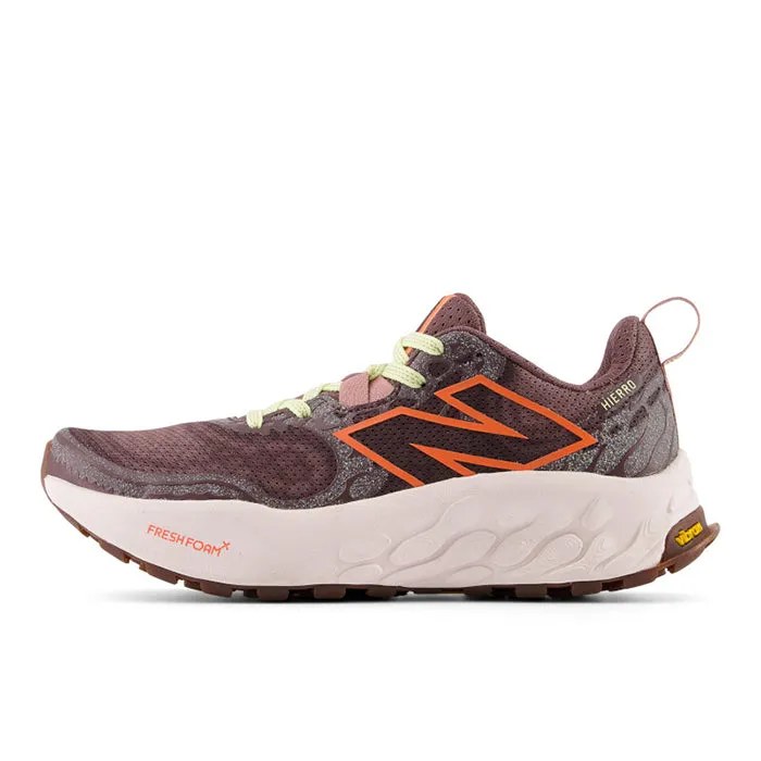 Womens New Balance Fresh Foam X Hierrov8 in Licorice/Gulf Red/Pink Granite trendy - feature shoes Anti Impact