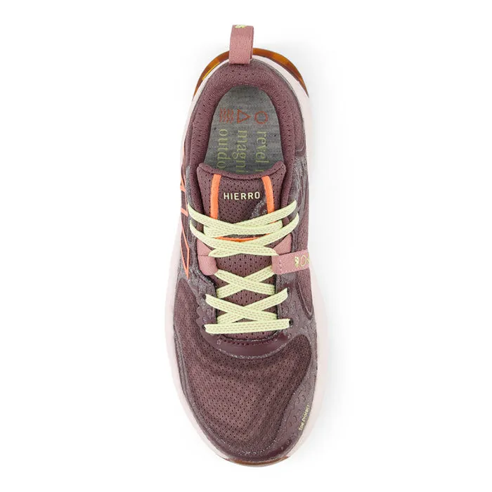 Womens New Balance Fresh Foam X Hierrov8 in Licorice/Gulf Red/Pink Granite Superior Grip Non Slip Insole