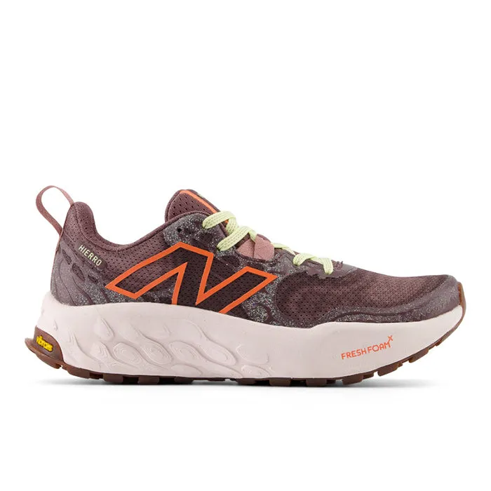 Womens New Balance Fresh Foam X Hierrov8 in Licorice/Gulf Red/Pink Granite thriller - themed running shoes rubber - sole - feature shoes