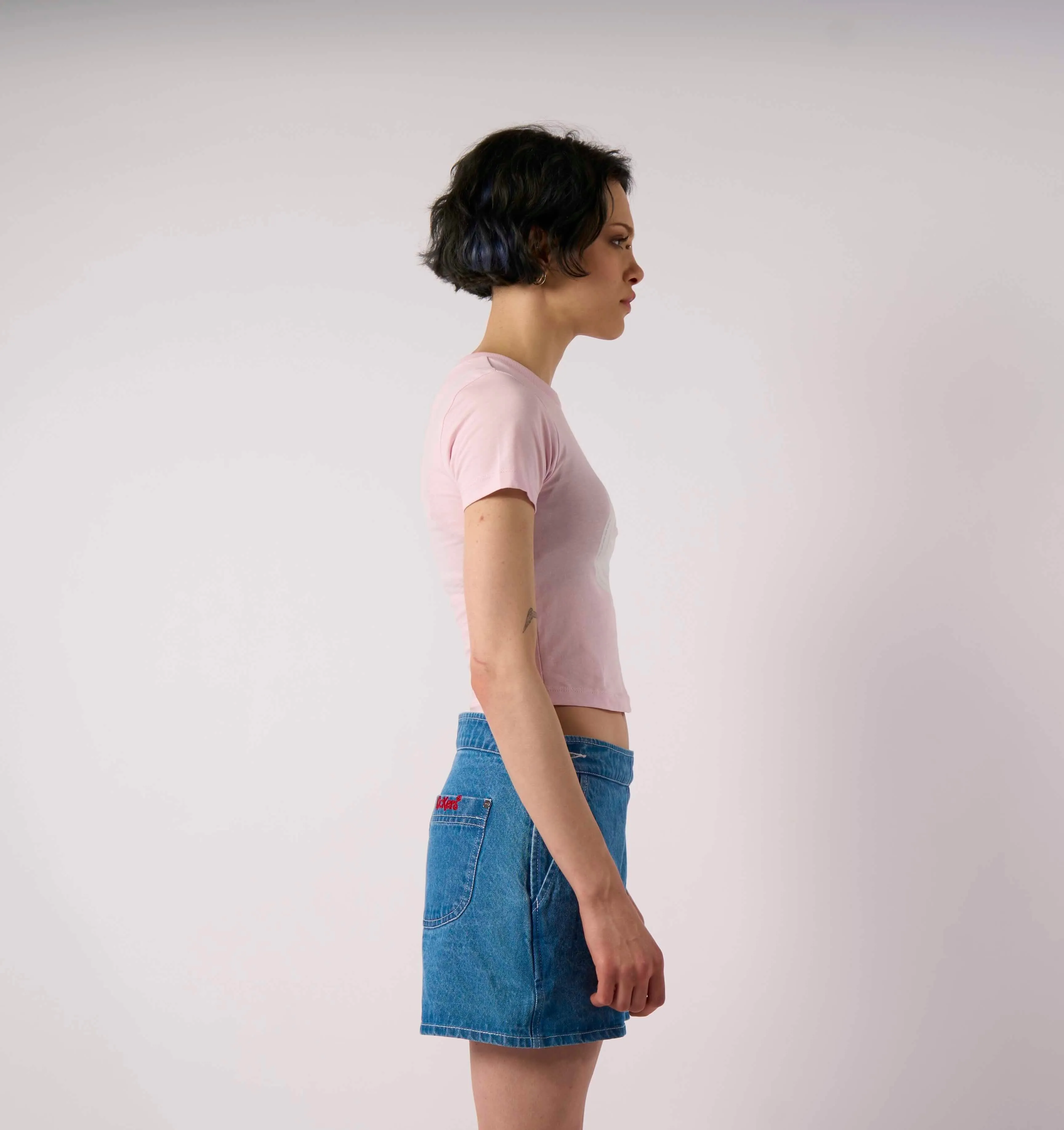 HighDensity Weave Daywear Style Kickers Baby Pink Logo T-shirt