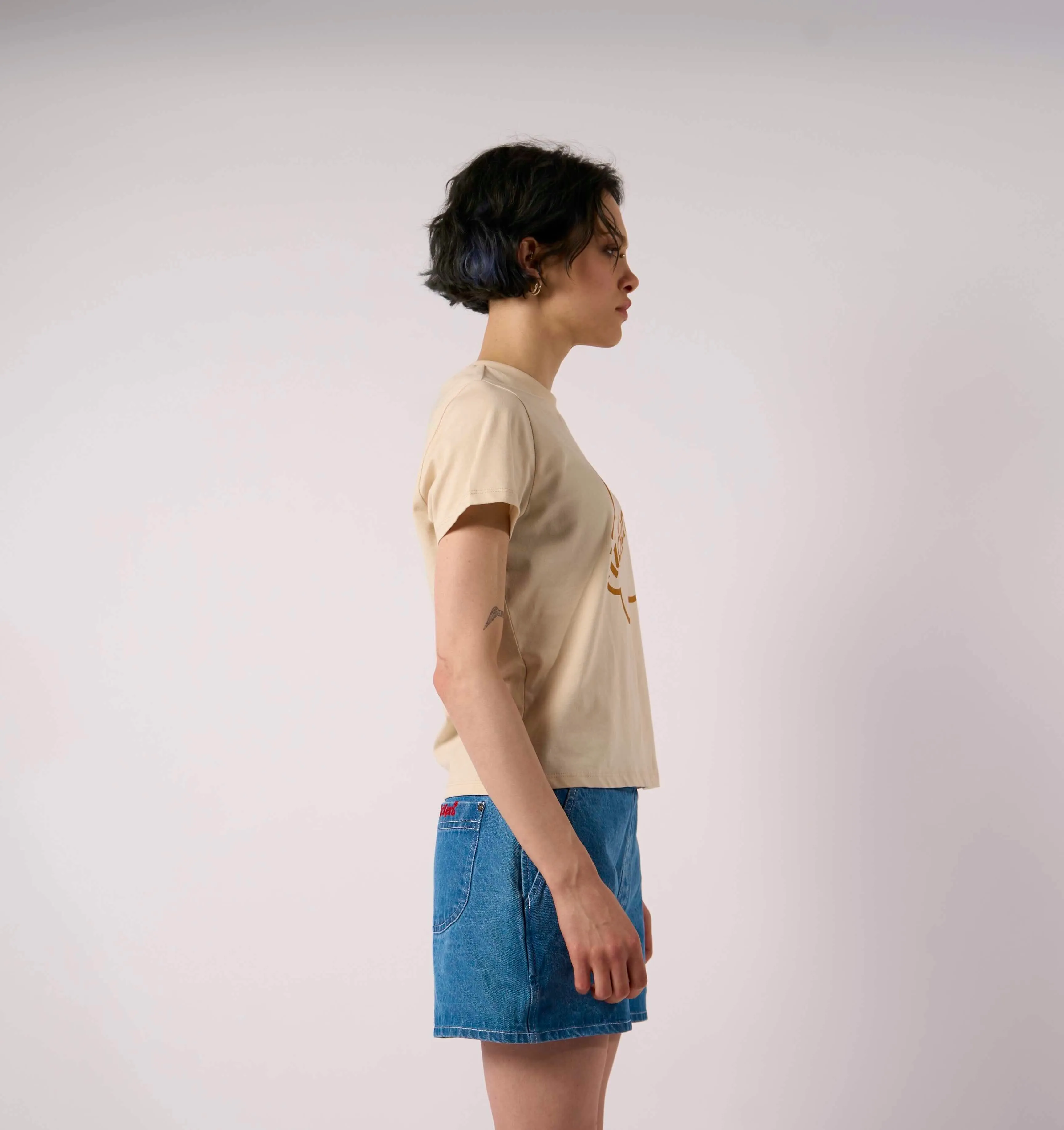 Kickers Cream Logo T-shirt All-Day Fit ReinforcedKnees