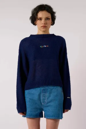 Kickers Navy Textured Logo Knit Fall Fashion