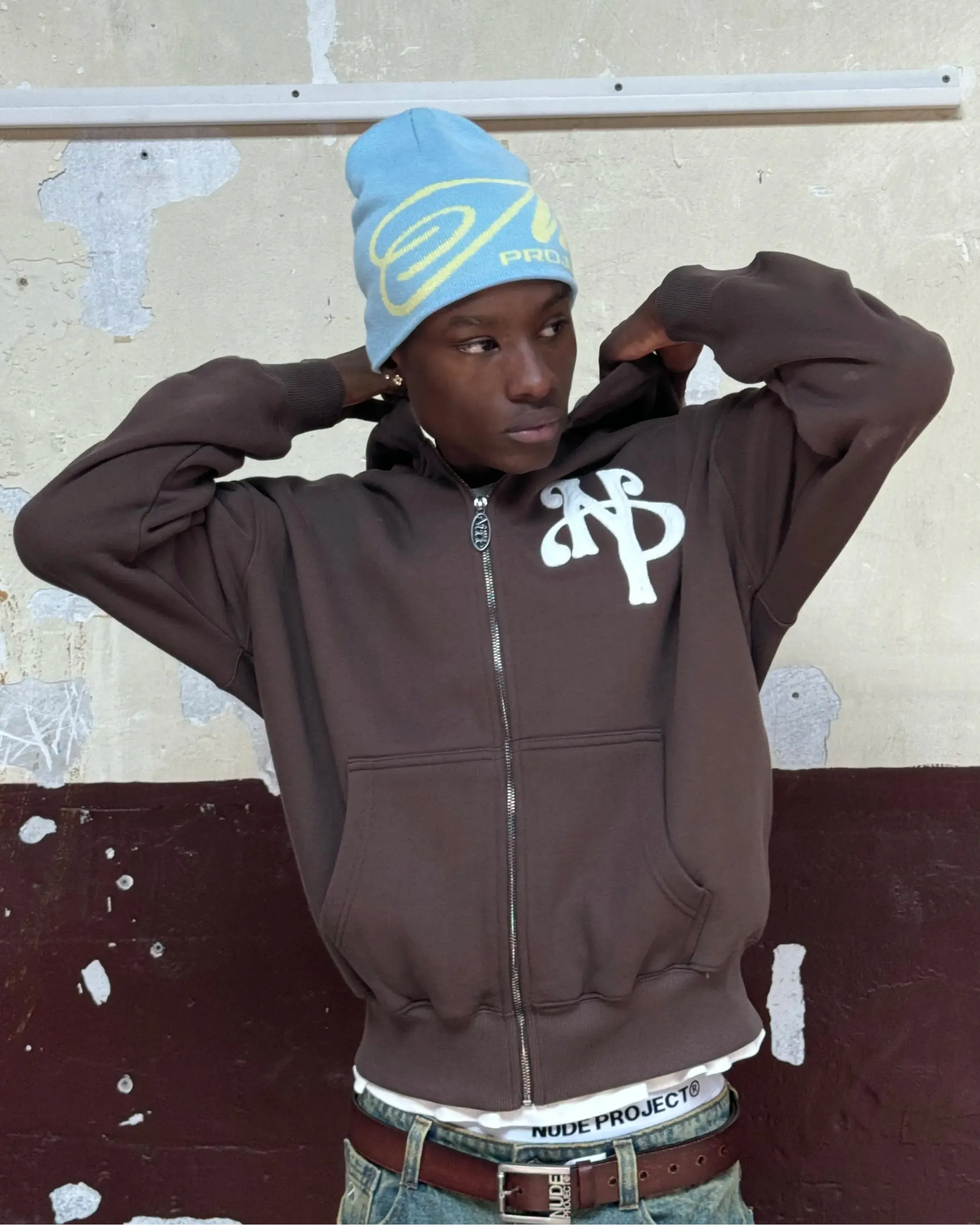 Kill Bill Zip-Up Hoodie Brown Cozy Apparel Wool