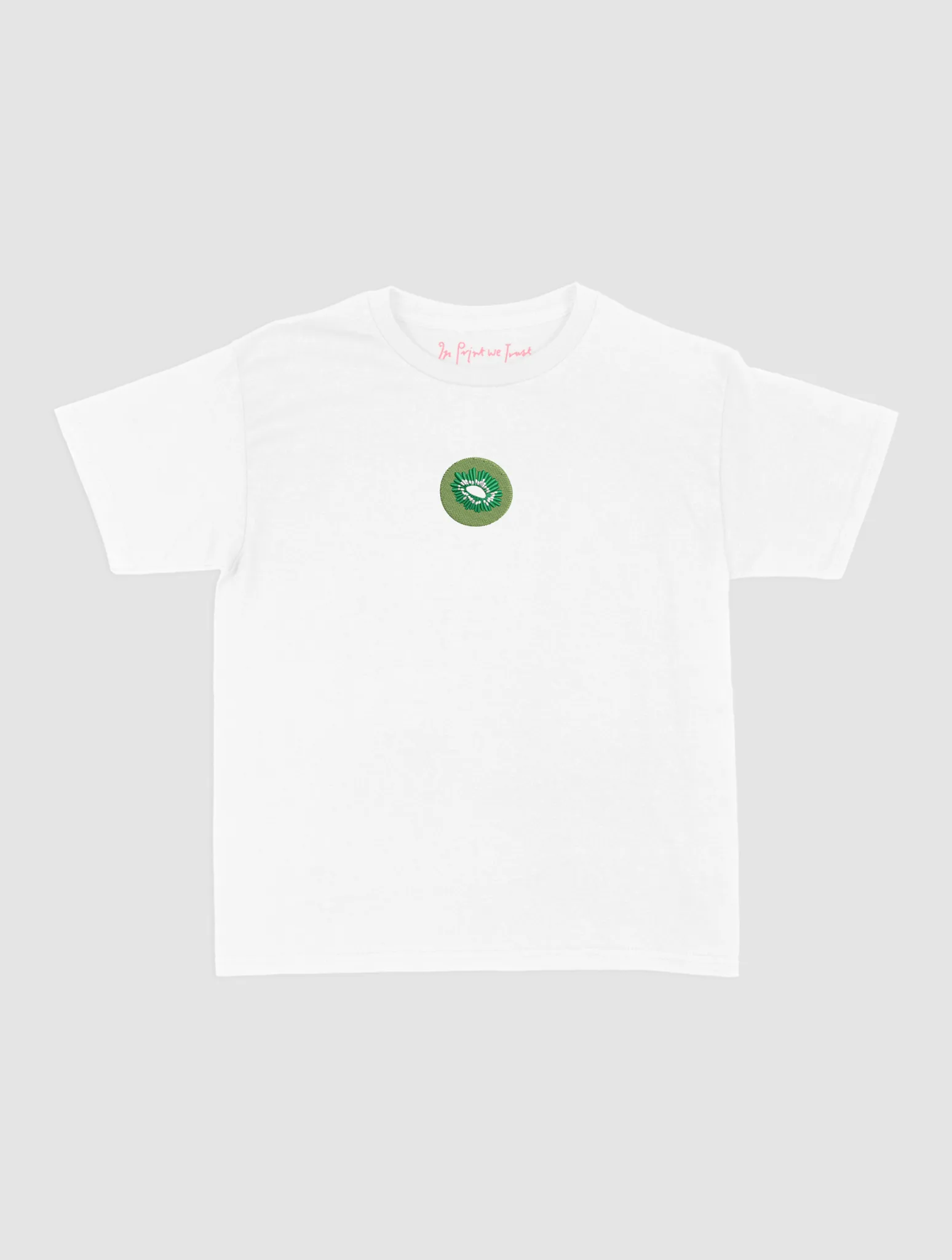 Chic and Soft kiwi embroidered baby tee