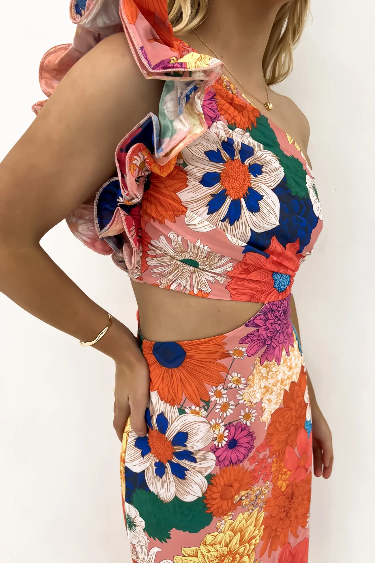 Knox Midi Dress Orange Floral New Spirit