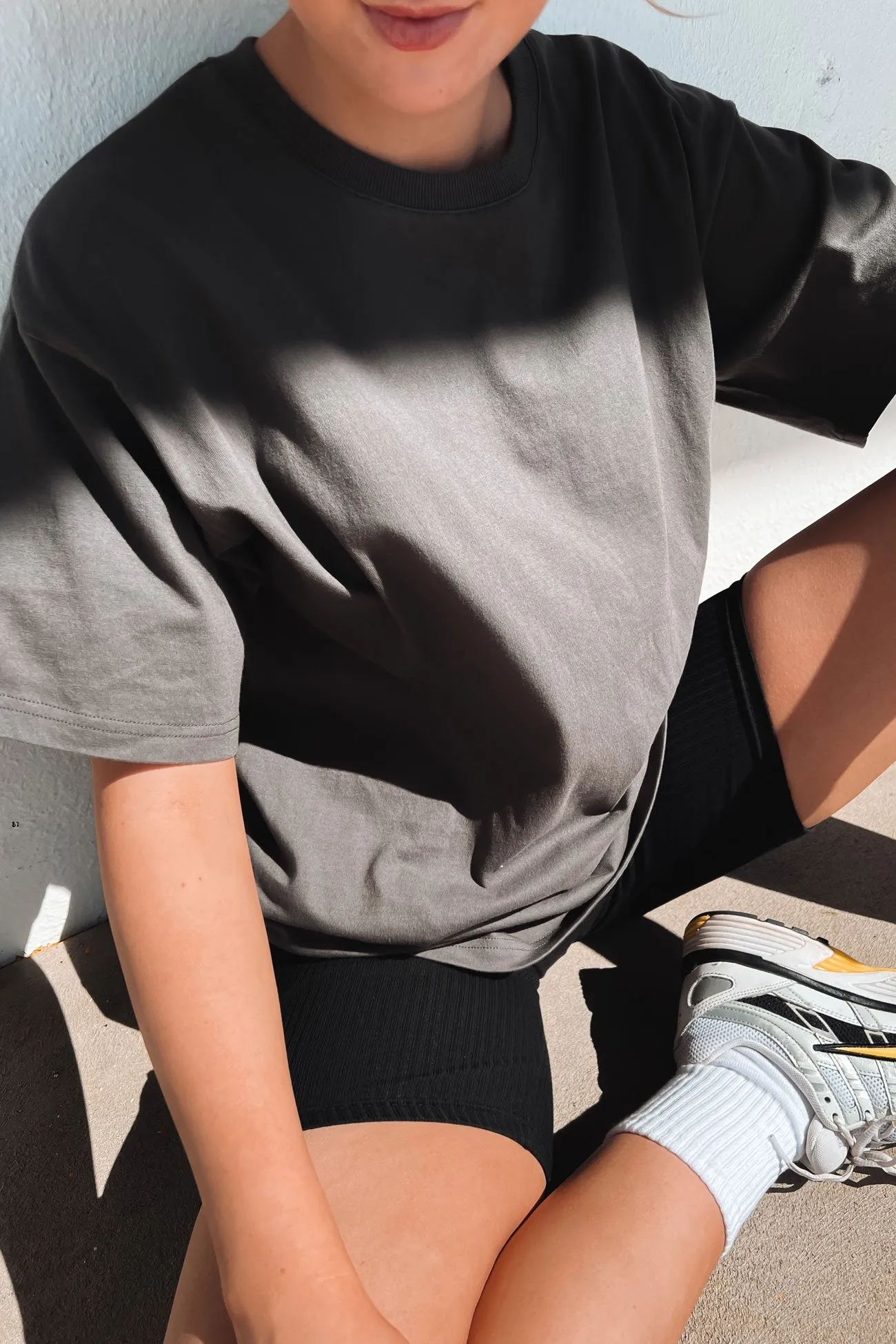 Premium Cotton Eye-Catching Koa Oversized Tee Charcoal