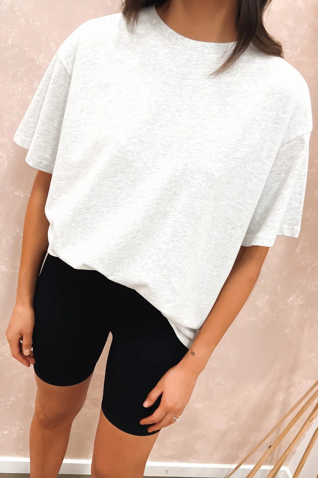 Koa Oversized Tee Snow Marle Performance Stretch
