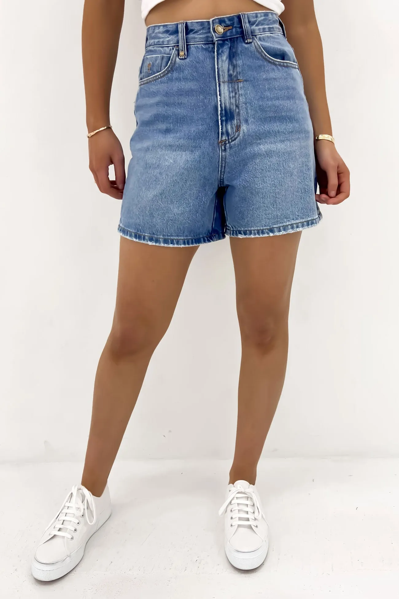 Koko Short Dark Dust Blue Quick Release Fasteners