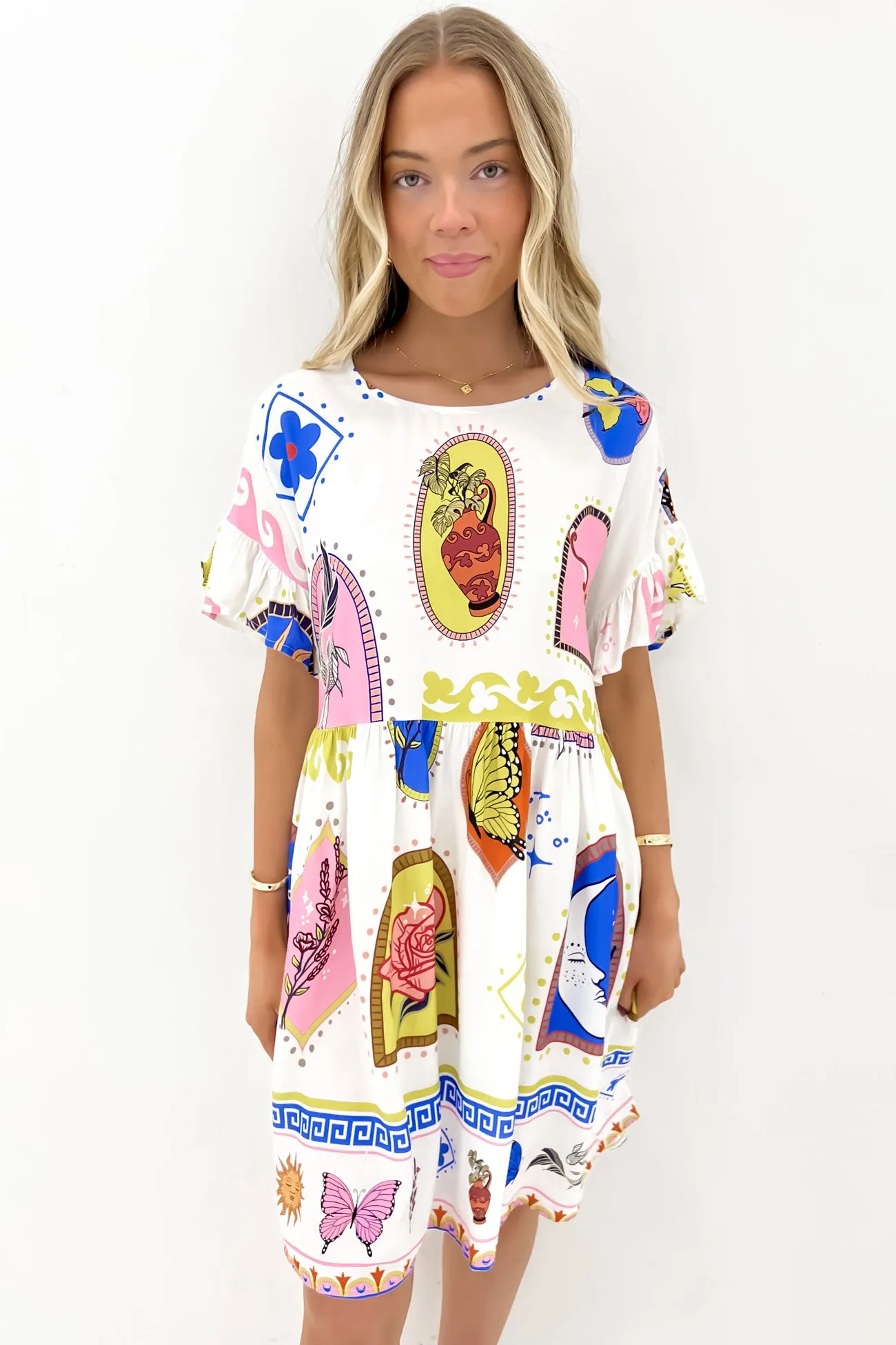 Pure Stitch Elegant Style Larissa Mini Dress Sunetta