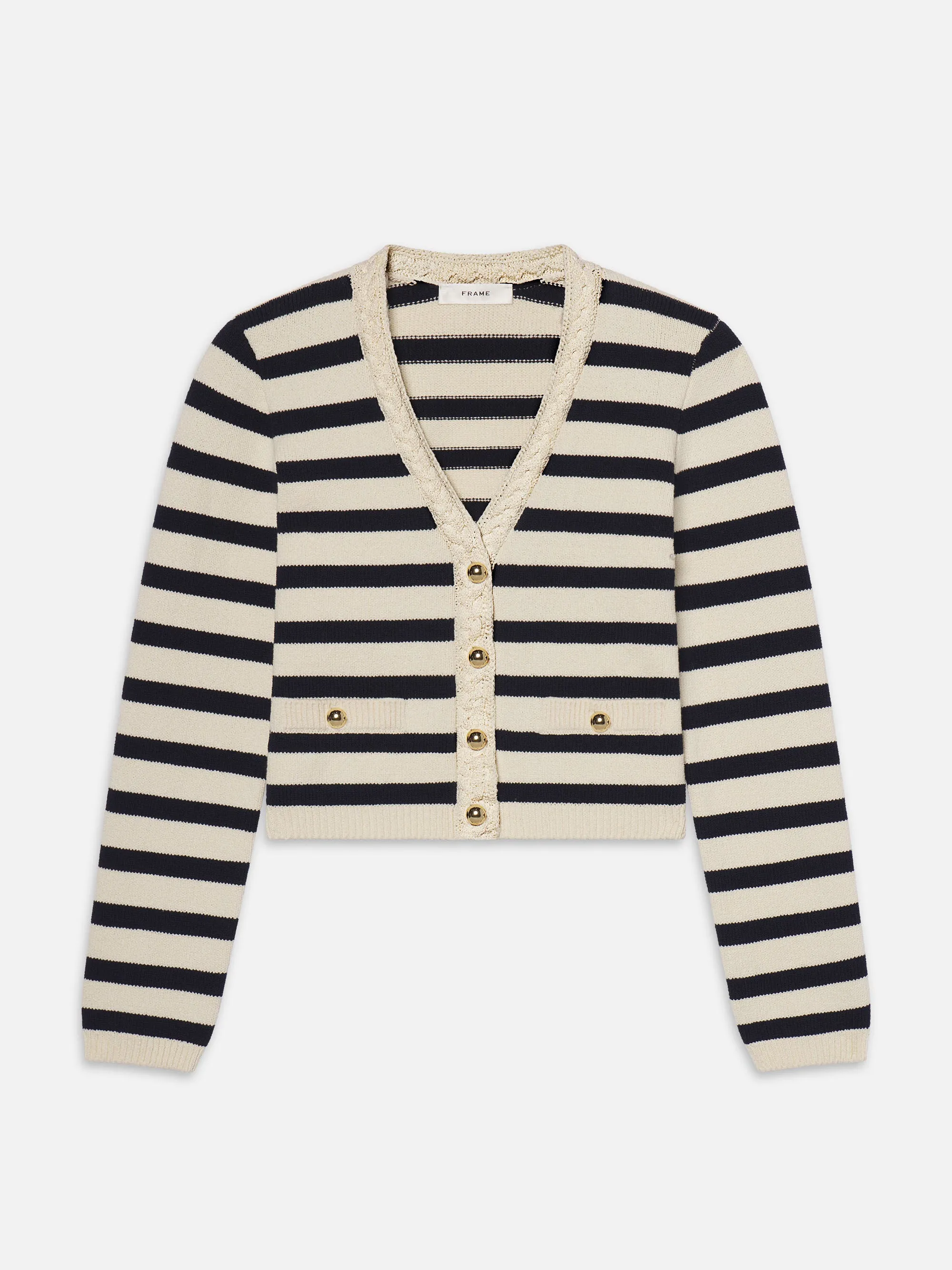 Diagonal Pocket Placement The Harbor Cardigan -- Navy Multi