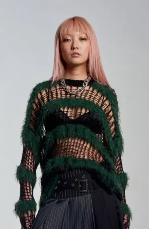 Beetle Knit Green Contrast Trim Accent