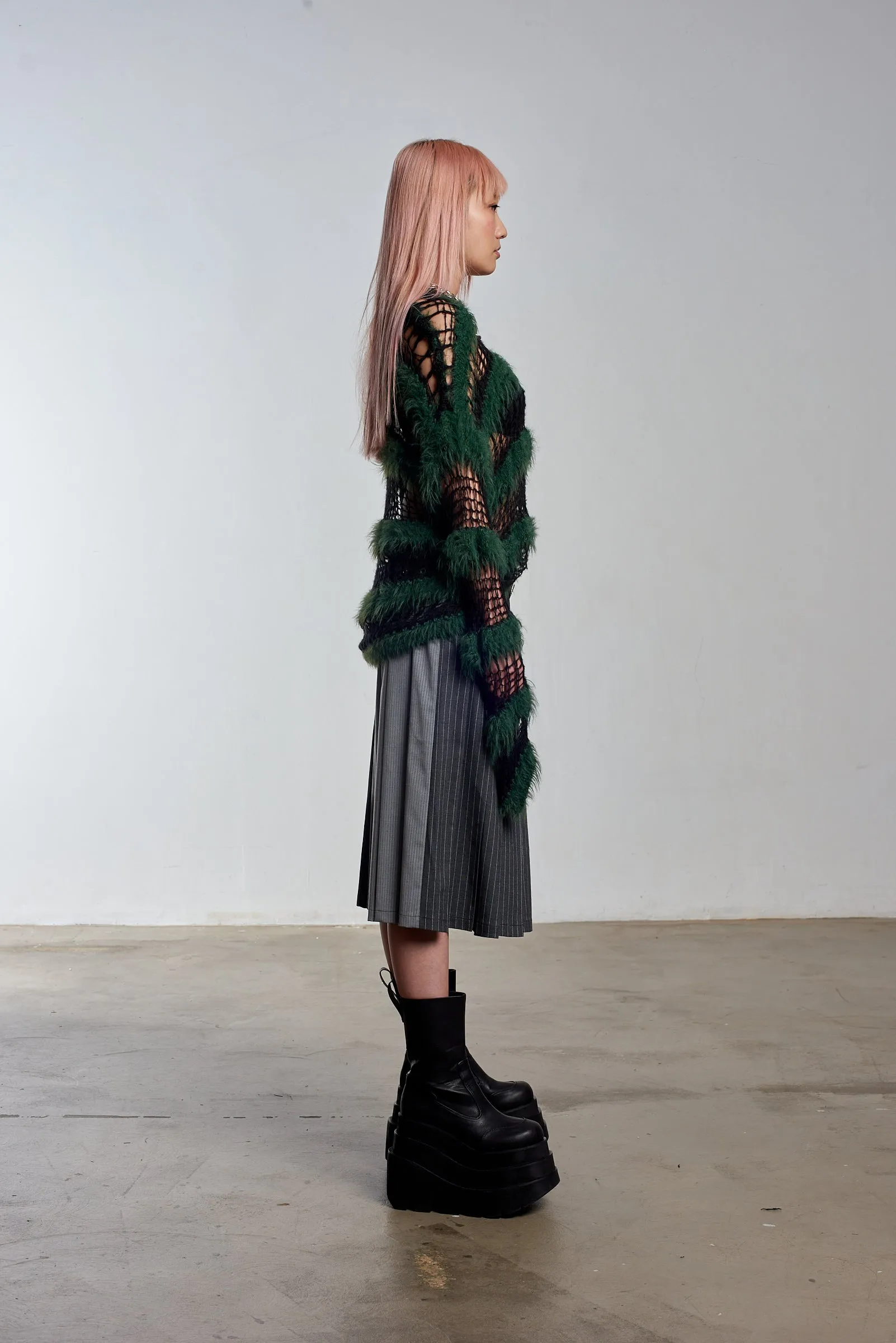 Beetle Knit Green Cable Stitch