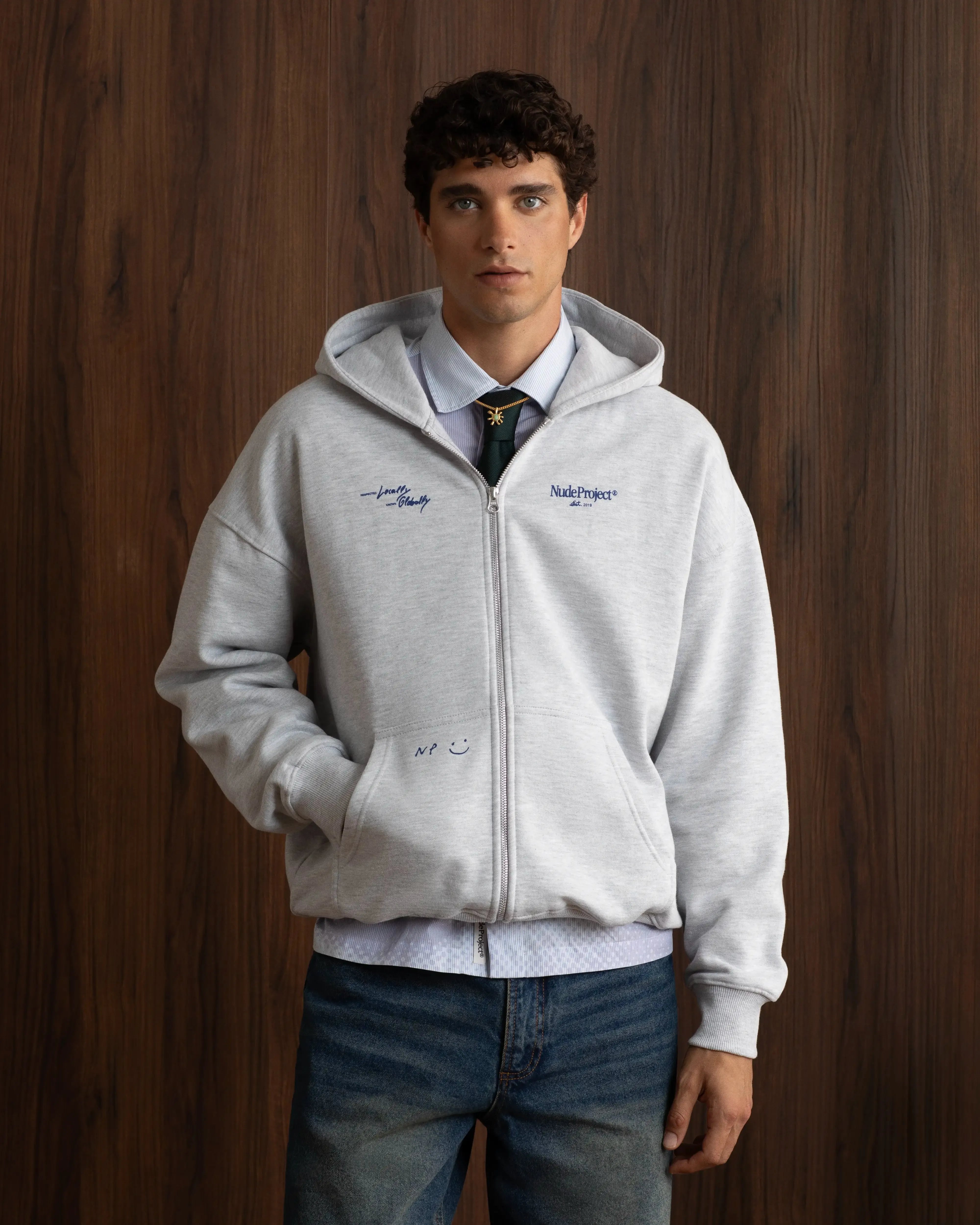 Timeless Wear Global Soon Zip-Up Hoodie Grey