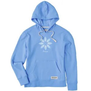Women's Inventive Snowflake Tree with Flowers Simply True Fleece Hoodie Water resistant coating