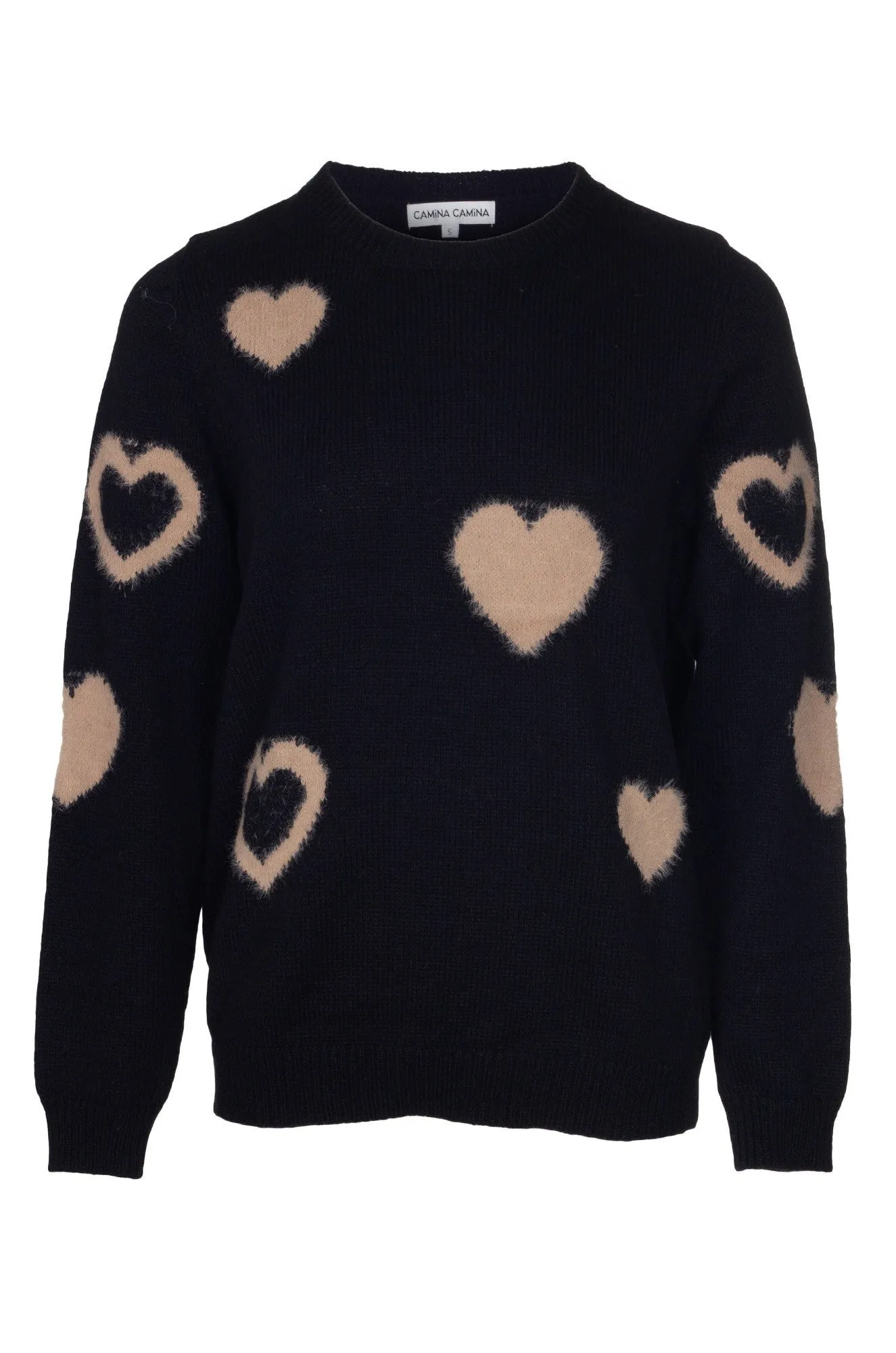 Jersey - Knitwear | Black/Taupe Hearts | 0018B1 Sleek Wear