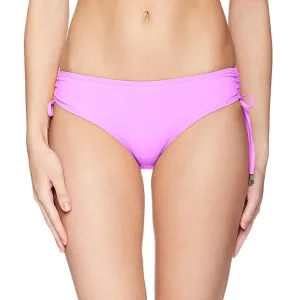 Women's Plain Solid Bikini Bottom,Light Purple Low Profile Fastener Sand Free Design