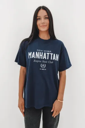Comfy Choice Manhattan Oversized Tee Navy