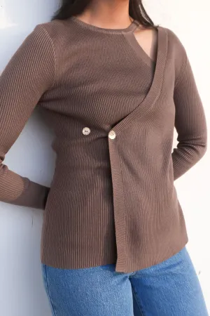 NoIrritationSeams Zambee Knit Long Sleeve Top Taupe