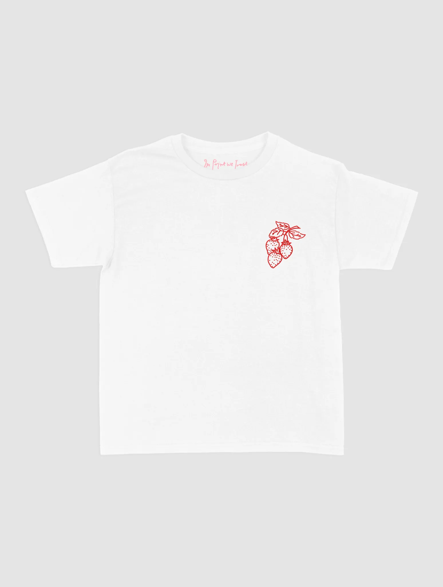 Best Seller strawberry embroidered baby tee