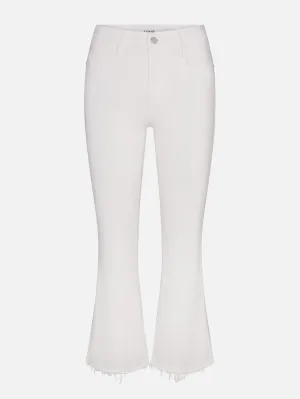 Basic Look Le Crop Mini Boot -- White Raw Fray