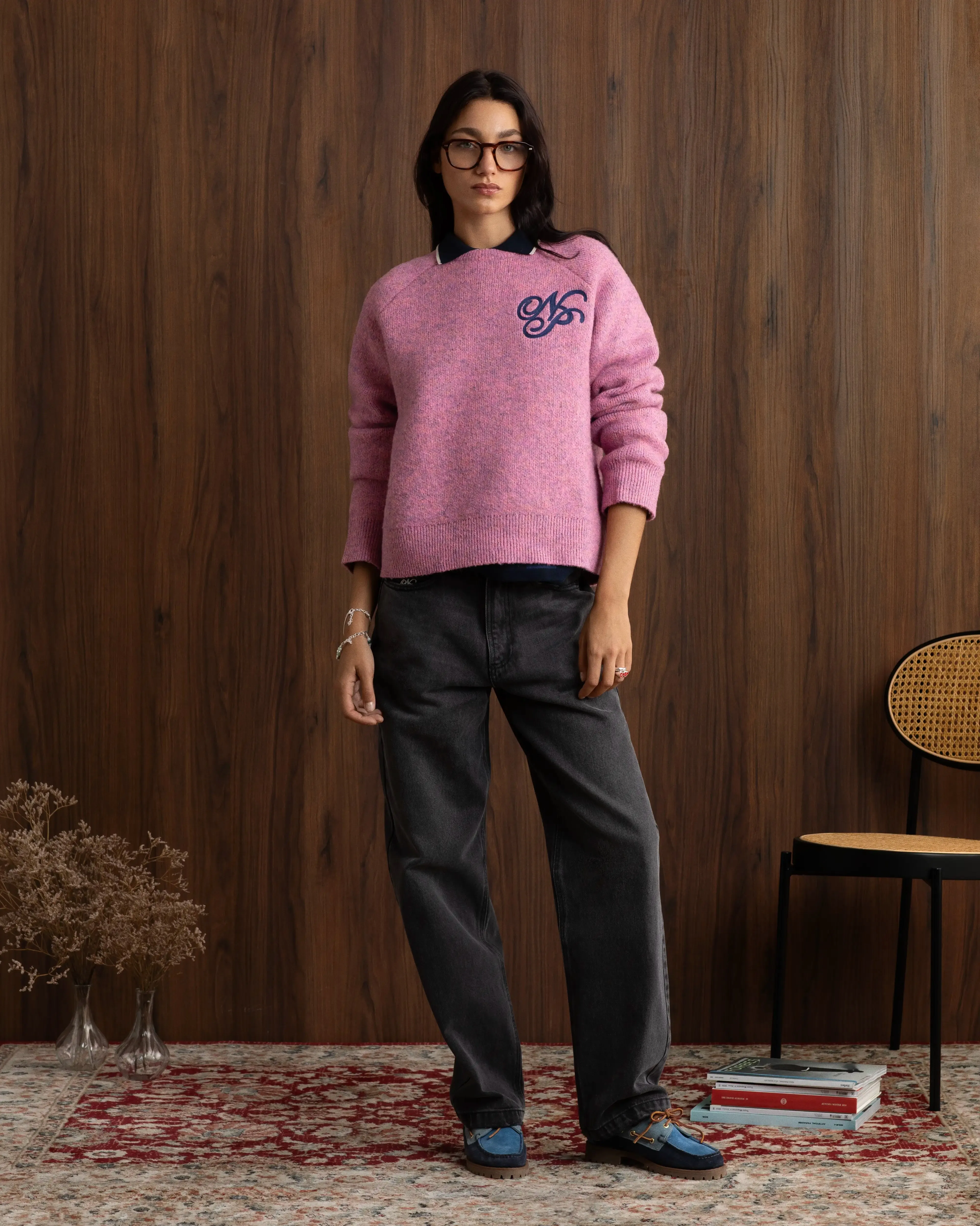 Walk In Park Le Marais Knit Sweater Pink