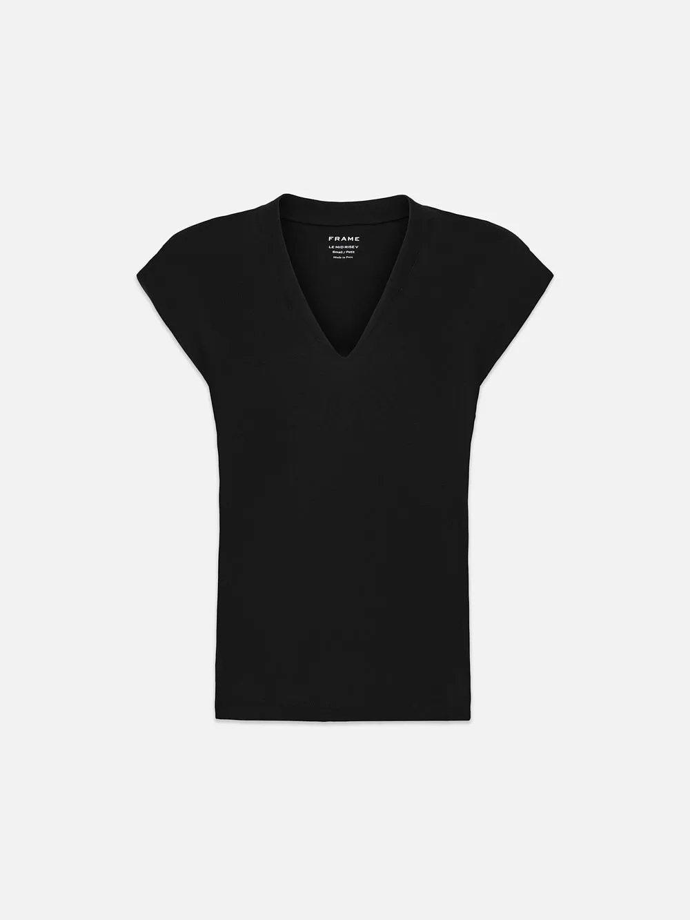 Le Mid Rise V Neck Tee -- Noir Comfortable All Day Wear