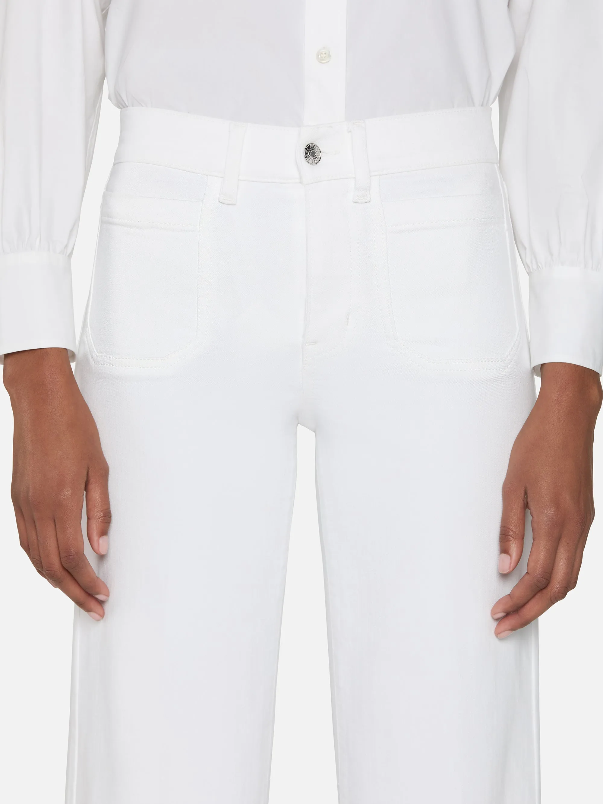 Skinny Fit Le Pixie Slim Palazzo Modernist Pocket -- White