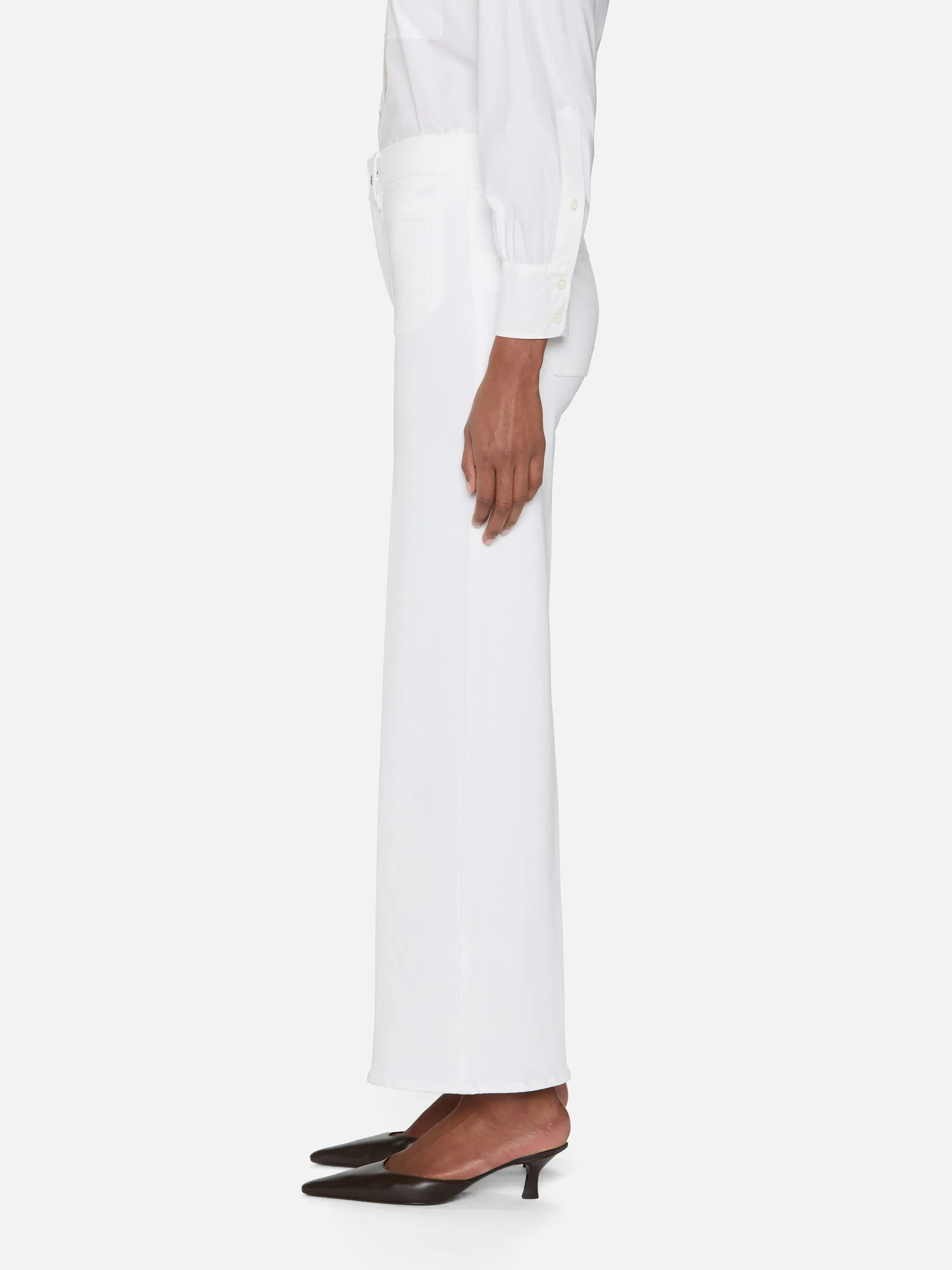 Le Pixie Slim Palazzo Modernist Pocket -- White Weather Ready sporty wear